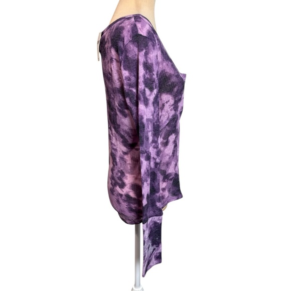 Pilcro/Anthropologie NWT Purple Tye Die Long Sleeve Henley Top Size Large - Picture 3 of 8